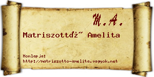 Matriszottó Amelita névjegykártya
